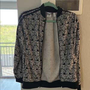 Black and White Zebra Print Adidas Jacket
